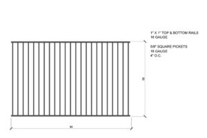 basic five foot high pool fence panel