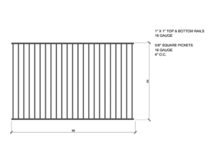 5 Ft High Pool Fence Panel | RH Iron Fab Shop