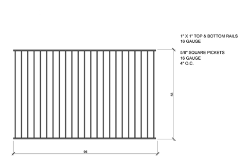 five foot high pool fence panel