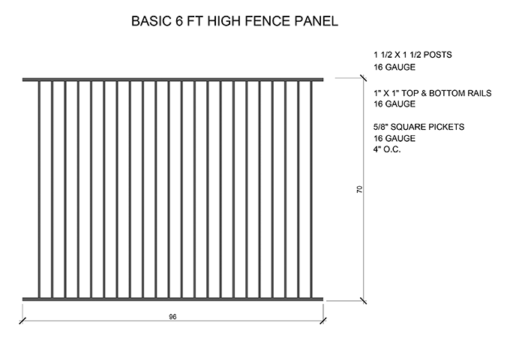 six foot high perimeter fence panel