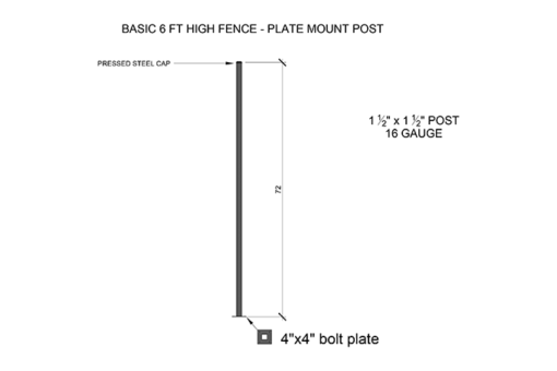 six foot plated post