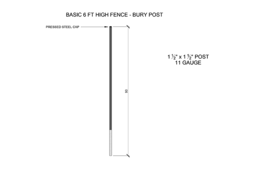 six foot high perimeter fence bury post