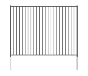 six foot high contractor perimeter fence panel with two bury posts