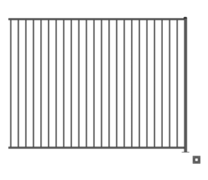 six foot high perimeter fence panel with one plated post