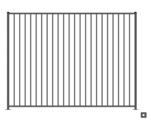 six foot high contractor perimeter fence panel with two plated posts