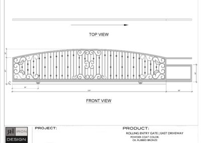 rh iron fab shop entry gate cad design