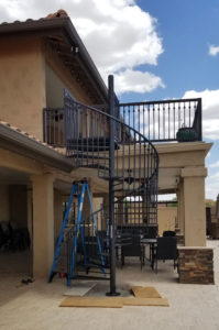 rh iron fab shop 6 foot diameter spiral staircase installed 1