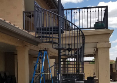 rh iron fab shop 6 foot diameter spiral staircase installed 1